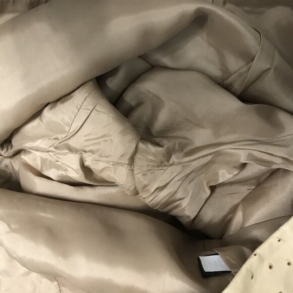 DANA BUCHMAN Woman Lambskin Leather Tan Ostrich Print Pants Size 18 Lined NWOT - Picture 11 of 13